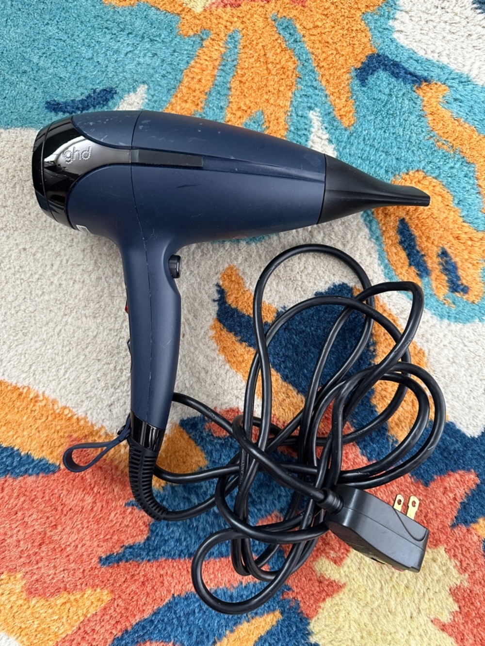 ghd Helios Navy Blue Hair Dryer with Black Accents